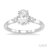 1/5 Ctw Pear Cut Diamond Semi-Mount Engagement Ring in 14K White Gold