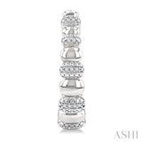 1/10 Ctw Bold Ribbed Round Cut Diamond Hoop Fashion Earrings in Sterling Silver
