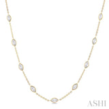 3 Ctw Marquise Cut Diamond Fashion Necklace in 14K Yellow Gold