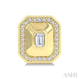 1/3 Ctw Open Window Octagon and Round Cut Diamond Fashion Stud Earrings in 14K Yellow Gold