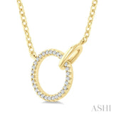 1/10 Ctw Single Cut Diamond Interlocked Circle Fashion Petite Pendant With Chain in 10K Yellow Gold