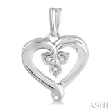 1/50 Ctw Single Cut Diamond Heart Earrings in Sterling Silver