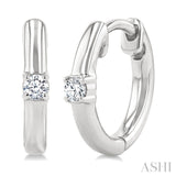 1/10 Ctw Petite Single Round Cut Diamond Fashion Huggies in 10K White Gold