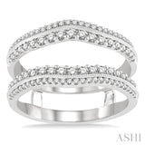 5/8 Ctw Round Cut Diamond Insert Ring in 14K White Gold