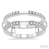 1/2 Ctw Round Cut Diamond Insert Ring in 14K White Gold