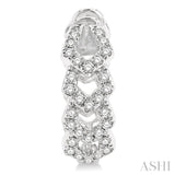 1/4 Ctw Petite Geometric Link Round Cut Diamond Fashion Huggies in 10K White Gold