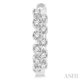 1/5 Ctw Petite Zigzag Layout Round Cut Diamond Fashion Huggies in 10K White Gold