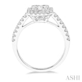 1/2 Ctw Baguette & Round Cut Fusion Diamond Ring in 14K White Gold