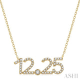 1/6 Ctw '12.25' Date Single Cut Diamond Necklace in 10K Yellow Gold