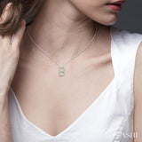 1/20 Ctw Initial 'B' Round Cut Diamond Pendant With Chain in 10K White Gold