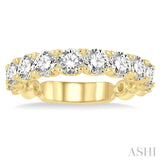 2 Ctw Lattice Round Cut Diamond Wedding Band in 14K Yellow Gold