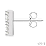 1/8 Ctw Initial 'M' Single Cut Diamond Earrings in 10K White Gold