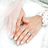1/2 Ctw Diamond Wedding Set with 1/2 Ctw Round Cut Engagement Ring and 1/20 Ctw Wedding Band in 14K White Gold
