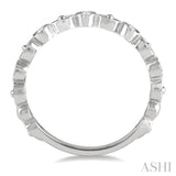 1/5 Ctw Lattice Marquise & Circular Mount Round Cut Diamond Stackable Band in 14K White Gold