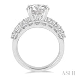 1 3/4 Ctw Diamond Semi-Mount Engagement Ring in 14K white Gold