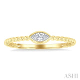 1/6 Ctw Petite Bezel Set Marquise Cut Diamond Stackable Ring in 14K Yellow Gold