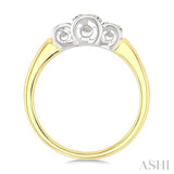 3/4 Ctw 3-Stone Round Cut Diamond Fashion Ring in 14K Yellow and White Gold