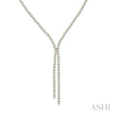 8 7/8 Ctw Y-Shape Round Cut Diamond Tennis Necklace in 14K Yellow Gold