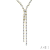 8 7/8 Ctw Y-Shape Round Cut Diamond Tennis Necklace in 14K Yellow Gold