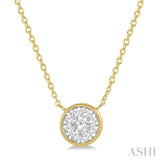 1/2 Ctw Round Shape Lovebright Diamond Pendant With Chain in 14K Yellow and White Gold