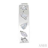 1/3 Ctw Mixed Cut Diamond Fashion Hoop Earring in 14K White Gold