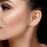 1 1/2 Ctw Single Line Drop Round Cut Diamond Tennis Earrings in 14K Yellow Gold
