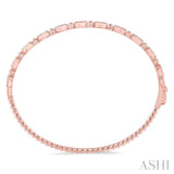 1/2 Ctw Box Link Round Cut Stackable Diamond Bangle in 14K Rose Gold