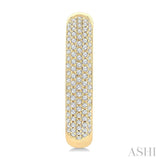 3/8 Ctw 5-Row Pave Set Round Cut Diamond Aeris Gold Fashion Half Hoop Earrings in 14K Yellow Gold