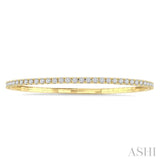 3 Ctw Round Cut Diamond Fullway Straight Flex Bangle in 14K Yellow Gold
