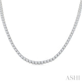 20 Ctw Round Cut Diamond Tennis Necklace in 14K White Gold