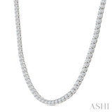 20 Ctw Round Cut Diamond Tennis Necklace in 14K White Gold