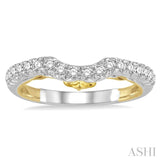 3/8 Ctw Round Diamond Wedding Band in 14K White and Yellow Gold
