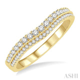 1/3 Ctw Twin Row Round Cut Diamond Wedding Band in 14K Yellow Gold