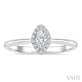 1/4 Ctw Marquise and Round Cut Diamond Fashion Halo Ring in 14K White Gold