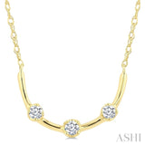 1/10 Ctw Round Cut Diamond Smile Bar Necklace in 10K Yellow Gold