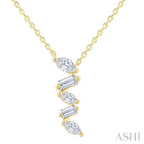 1/3 Ctw Zig-Zag Mixed Cut Diamond Fashion Pendant With Chain in 10K Yellow Gold