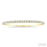 3 Ctw Round Cut Diamond Halfway Graduated Flex Bangle in 14K Yellow Gold
