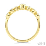 1/2 Ctw Bezel Set Oval and Round Cut Diamond Fashion Band in 14K Yellow Gold