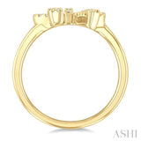 1/5 Ctw Round Cut Diamond Bow Petite Fashion Ring in 10K Yellow Gold