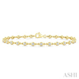 1 Ctw Bezel Set Round Cut Diamond Station Bracelet in 14K Yellow Gold