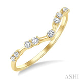 1/5 Ctw Chevron Spaced Round Cut Diamond Fashion Band in 14K Yellow Gold