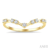 1/5 Ctw Chevron Spaced Round Cut Diamond Fashion Band in 14K Yellow Gold