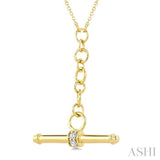 1/10 Ctw Round Cut Diamond T-Bar Fashion Necklace in 10K Yellow Gold