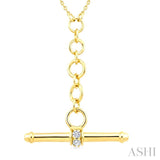 1/10 Ctw Round Cut Diamond T-Bar Fashion Necklace in 10K Yellow Gold