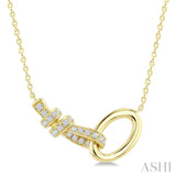 1/8 Ctw Interlock Round Cut Diamond Fashion Pendant With Chain in 10K Yellow Gold