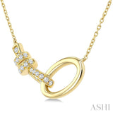 1/8 Ctw Interlock Round Cut Diamond Fashion Pendant With Chain in 10K Yellow Gold