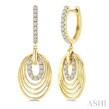 1/3 Ctw Spiral Drop Round Cut Diamond Aeris Gold Fashion earrings in 14K Yellow Gold