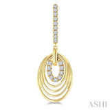 1/3 Ctw Spiral Drop Round Cut Diamond Aeris Gold Fashion earrings in 14K Yellow Gold