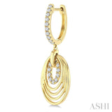 1/3 Ctw Spiral Drop Round Cut Diamond Aeris Gold Fashion earrings in 14K Yellow Gold