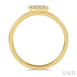 1/10 Ctw Pear Mount Round Cut Diamond Stack Band in 14K Yellow Gold